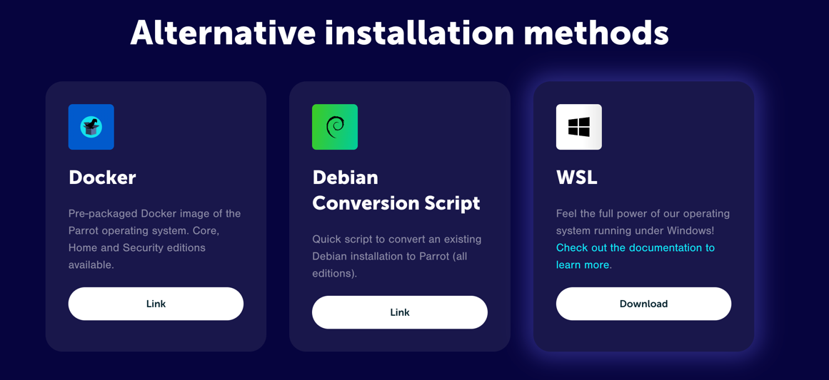 Download ParrotOS on Windows